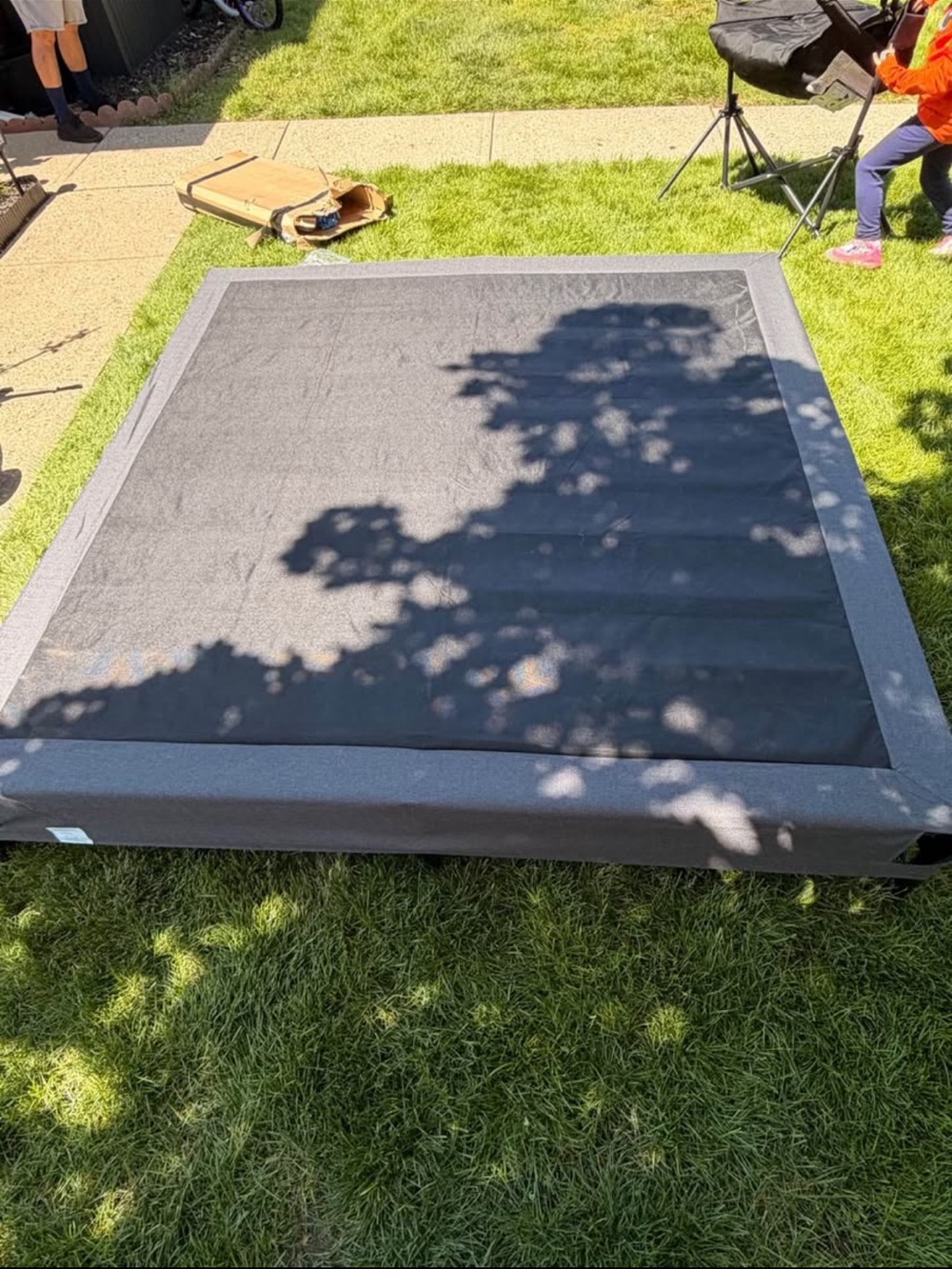 Black Upholstered Platform Bed Frame - Unbranded